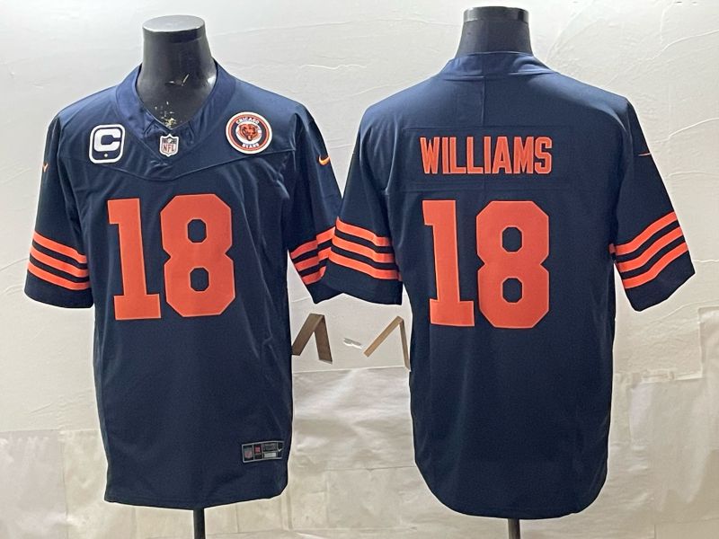 Men 2026 Chicago Bears #18 Williams Blue 3th generations Nike Limited NFL Jersey style 009
